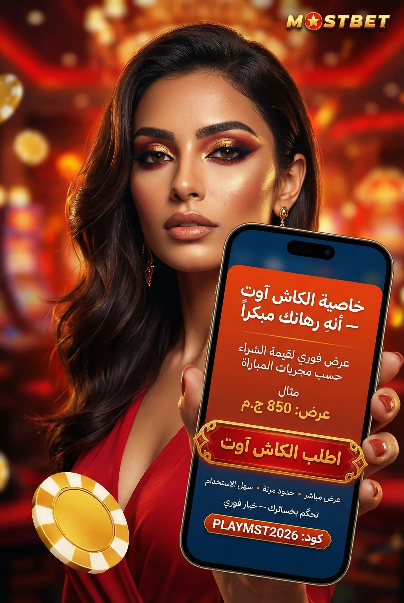 ميزة الكاش أوت في Mostbet