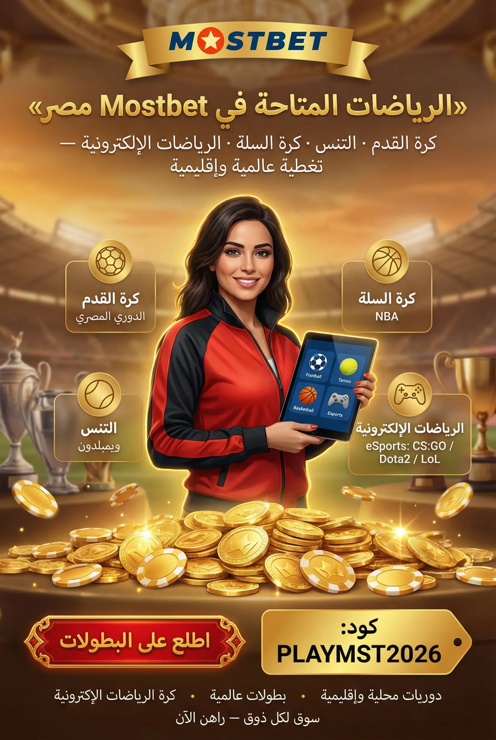 الرياضات المتاحة للمراهنة في Mostbet مصر
