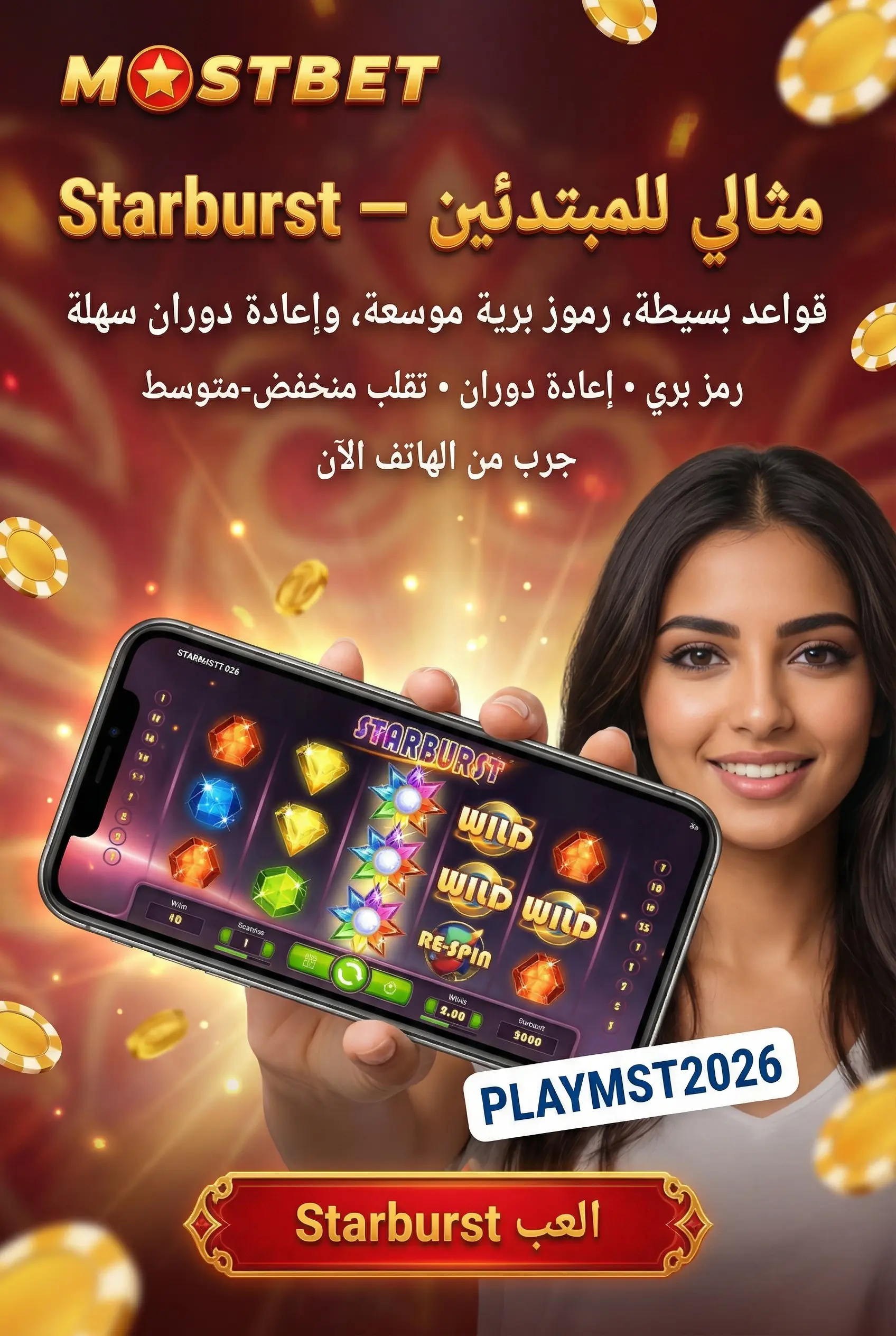 لعبة Starburst Mostbet