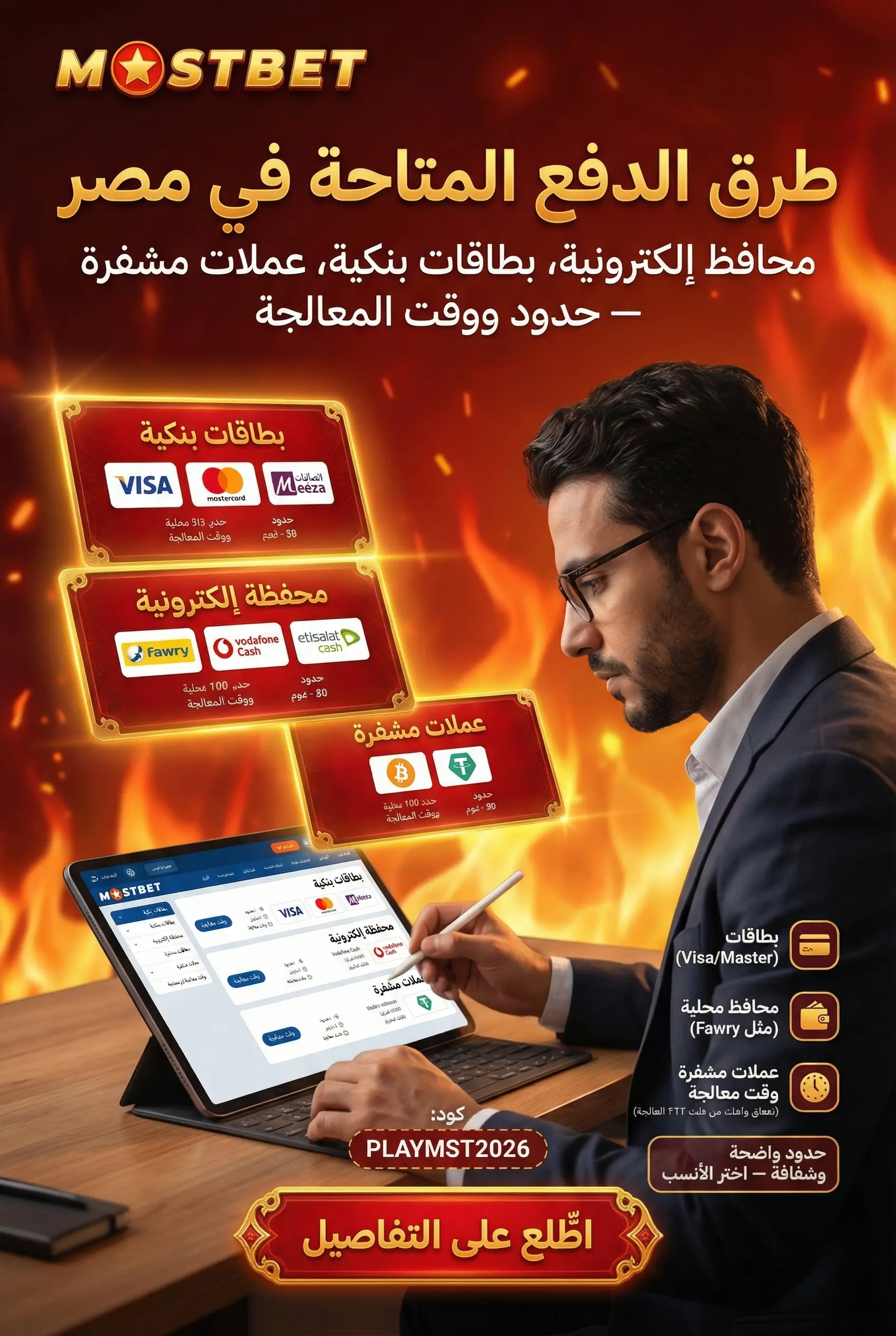طرق الدفع المتاحة في التطبيق