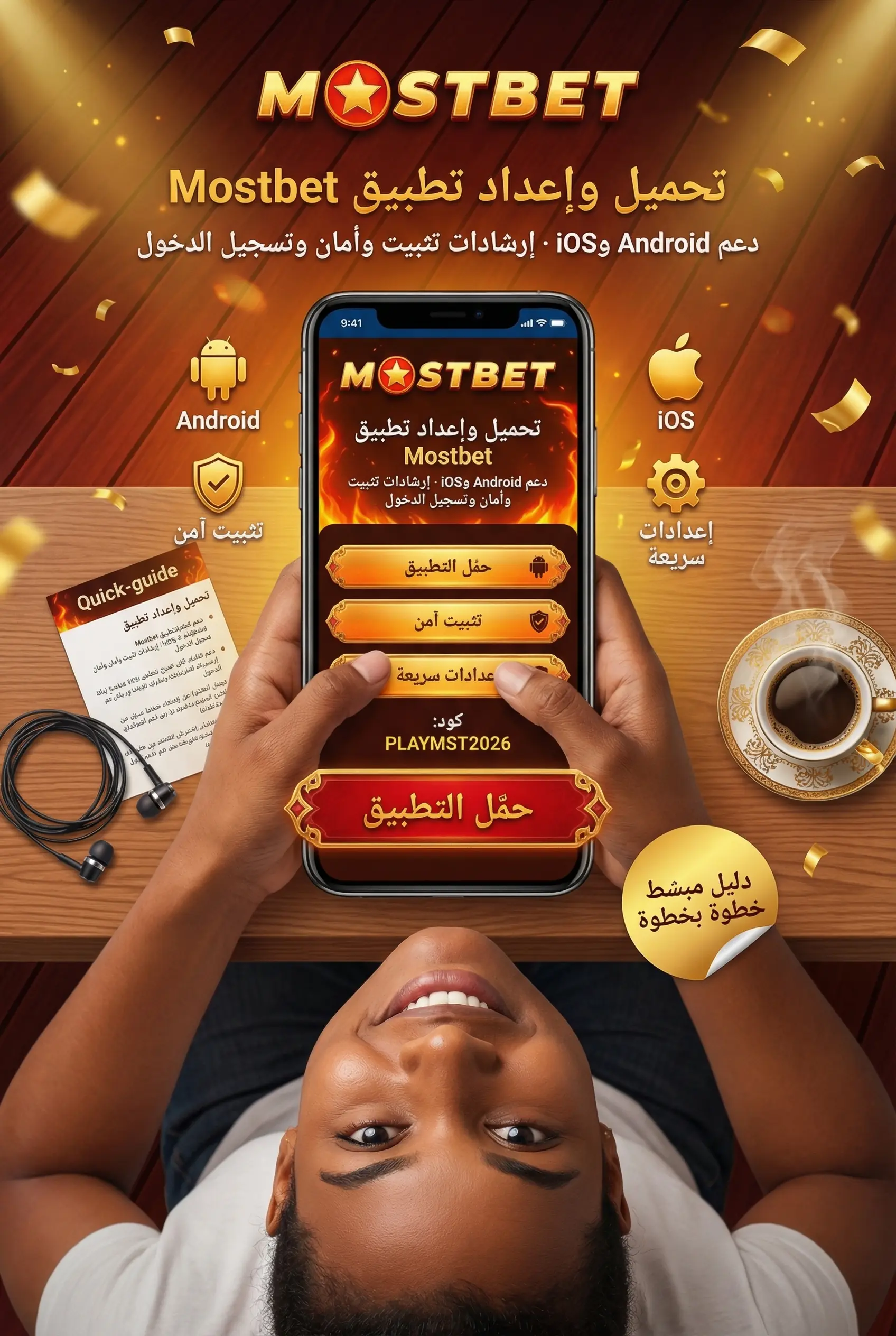 التحميل والإعدادات التقنية في تطبيق Mostbet